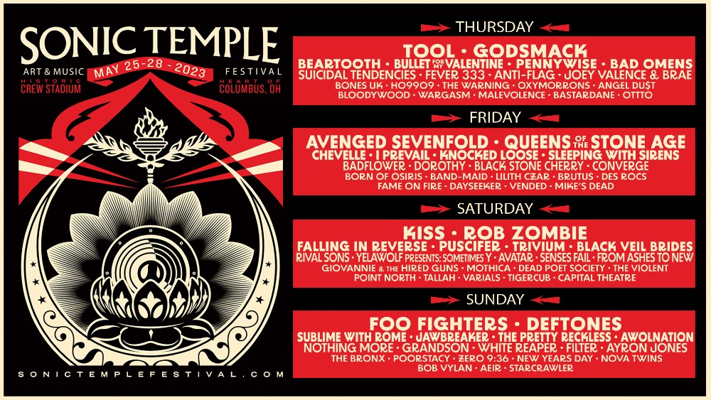 2023 Sonic Temple Festival Lineup: Foo Fighters, Tool, KISS & More –  Billboard